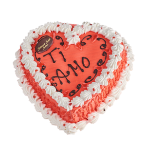 Torta cuore crema e gocce di cioccolato “Ti Amo”