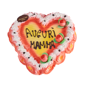 Torta cuore fragola e cioccolato “Auguri Mamma”